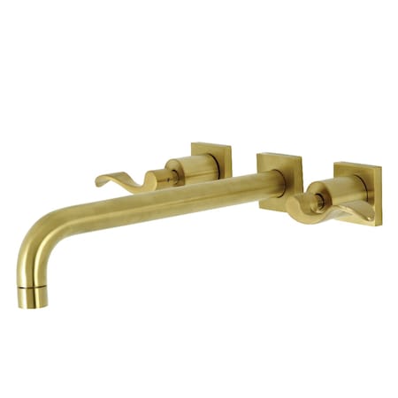 Kingston Brass KS6057DFL Wall Mount Tub Faucet, Brushed Brass KS6057DFL